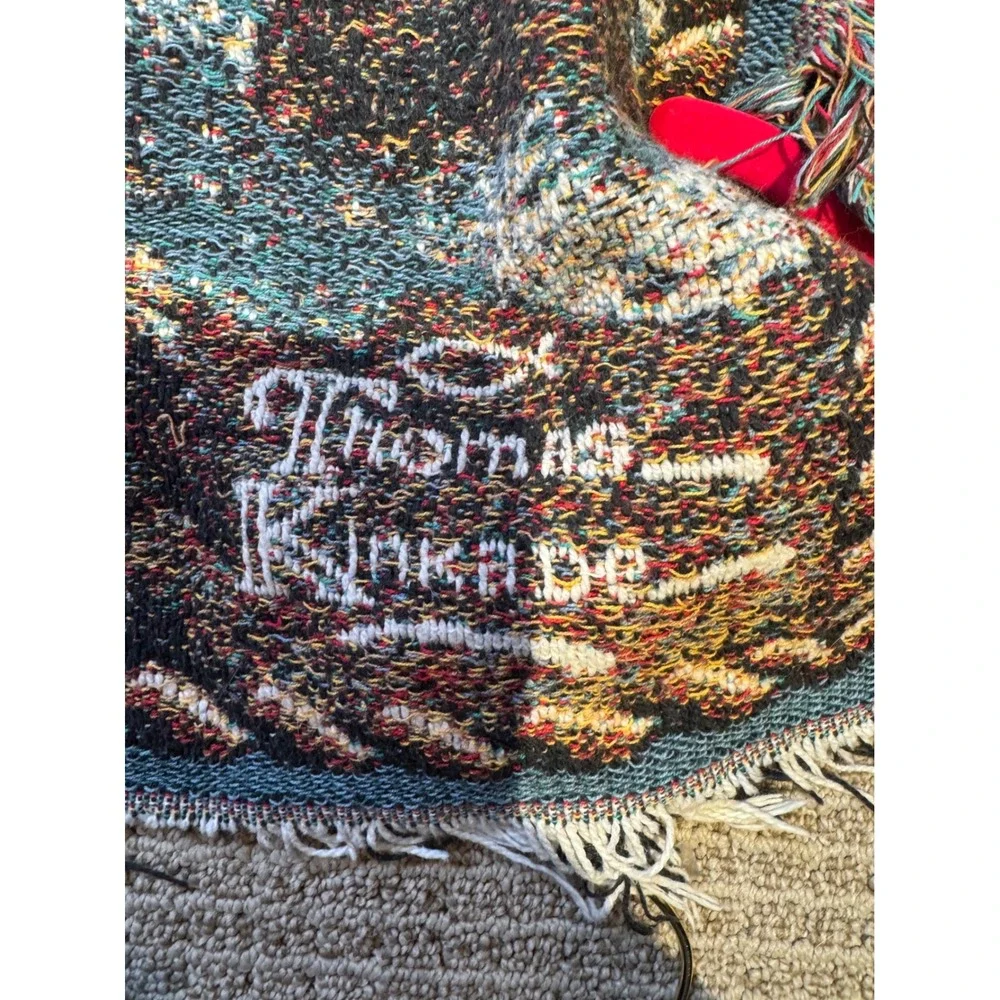 Thomas Kinkade Lighthouse Woven Throw Blanket‎ Tapestry 40x59 Coastal Cottage